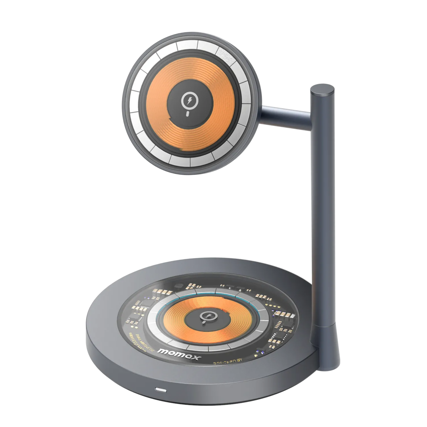Momax Q.Mag Dual 2 Dual Magnetic Wireless Charging Stand - شاحن وايرليس موماكس كيو ماج دوال 2, حامل شحن لاسلكي مزودج مغناطيسي