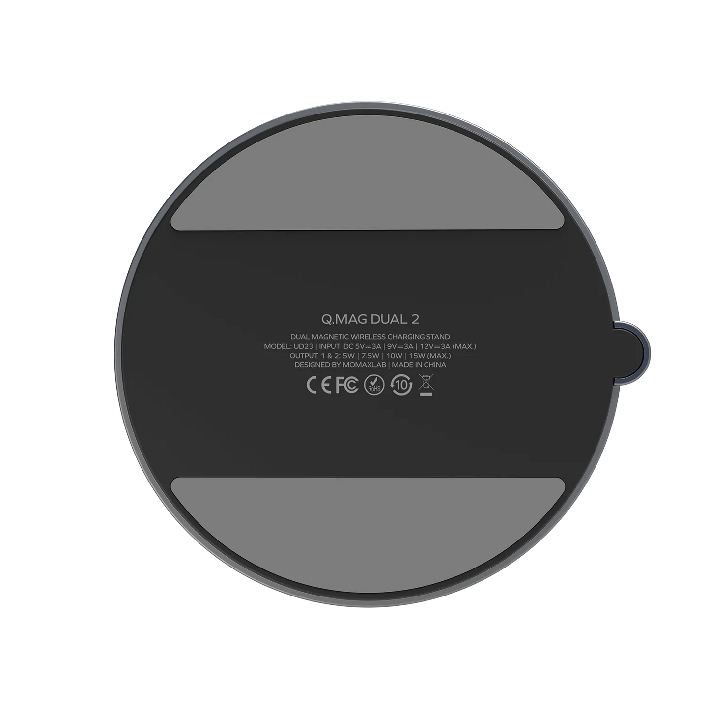 Momax Q.Mag Dual 2 Dual Magnetic Wireless Charging Stand - موماكس حامل شحن لاسلكي مغناطيسي مزدوج