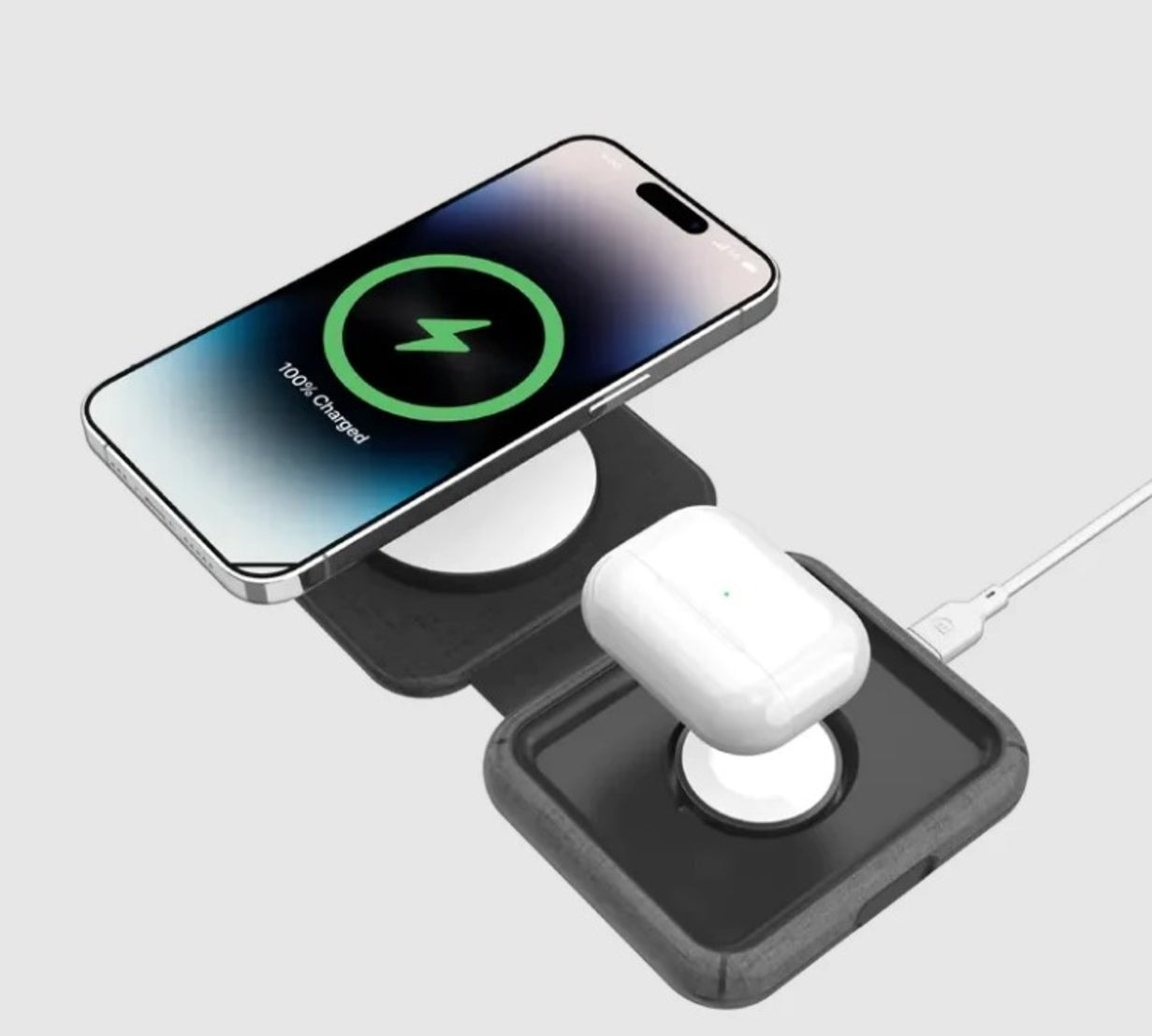 MOMAX Q.Mag Go 20W 2 in 1 Wireless Charger with MagSafe - شاحن لاسلكي 2 في 1 بقدرة 20 واط مع ماجسيف من موماكس