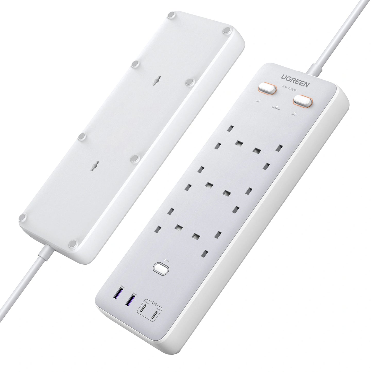 Parzûna Hêzê ya AC ya UGREEN S551 65W 6-Purzîl bi 2 Portên Type-C û 2 Portên USB-A, Parastvana Bilindbûna Voltaja Bilind, û Kapasîteya Barkirinê ya 65W |