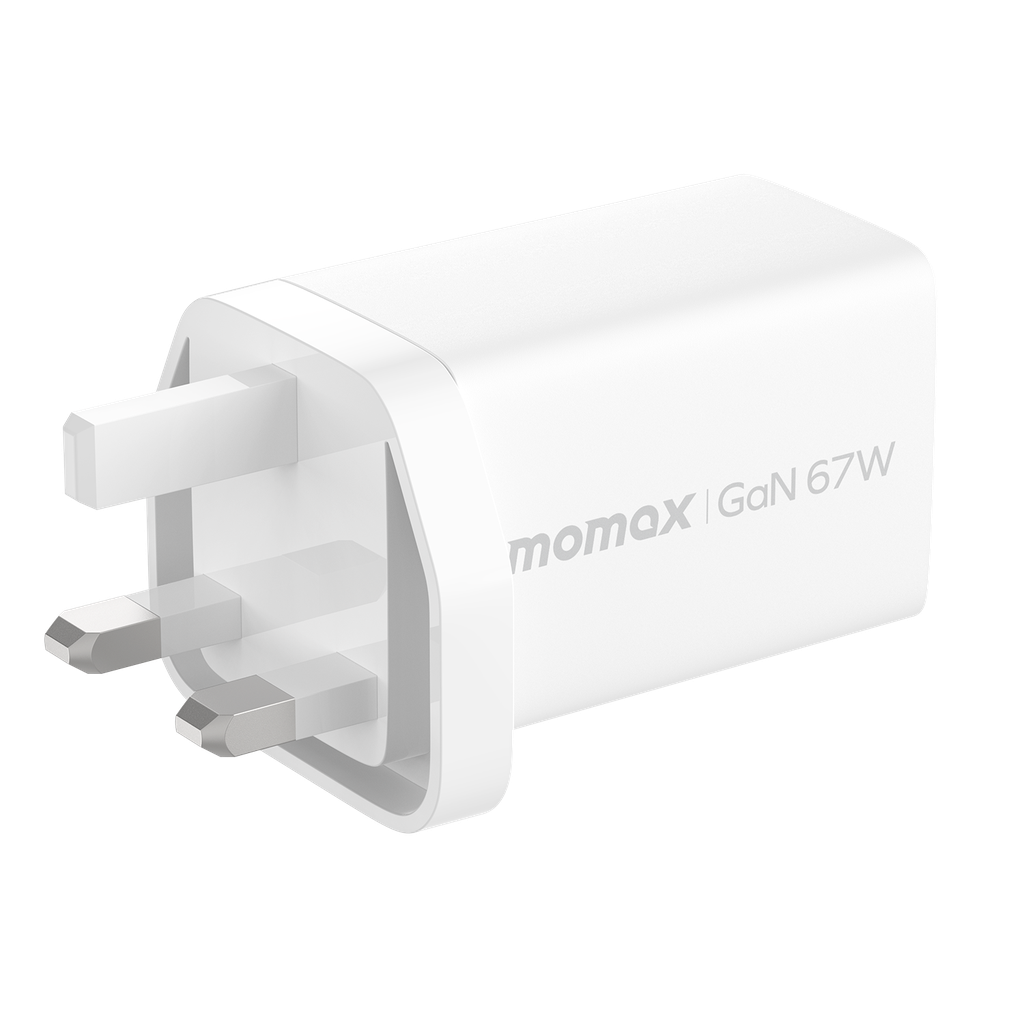 Momax ONEPLUG 67W 3-Port GaN Charger - شاحن موماكس ون بلاج بقدرة 67 واط, شاحن سريع ب3 منافذ