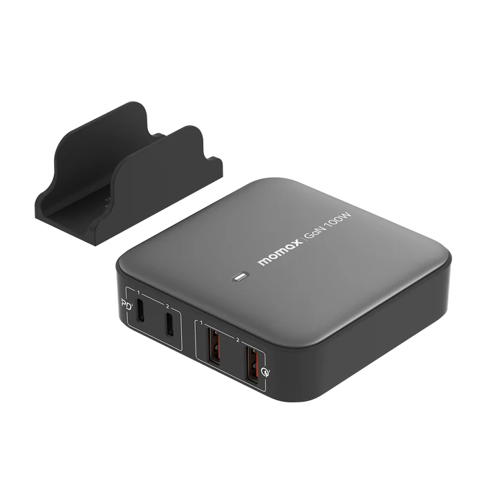 Momax ONEPLUG 100W 4-Port GaN Desktop Charger - شاحن مكتبي بأربع منافذ بقدرة 100واط من موماكس