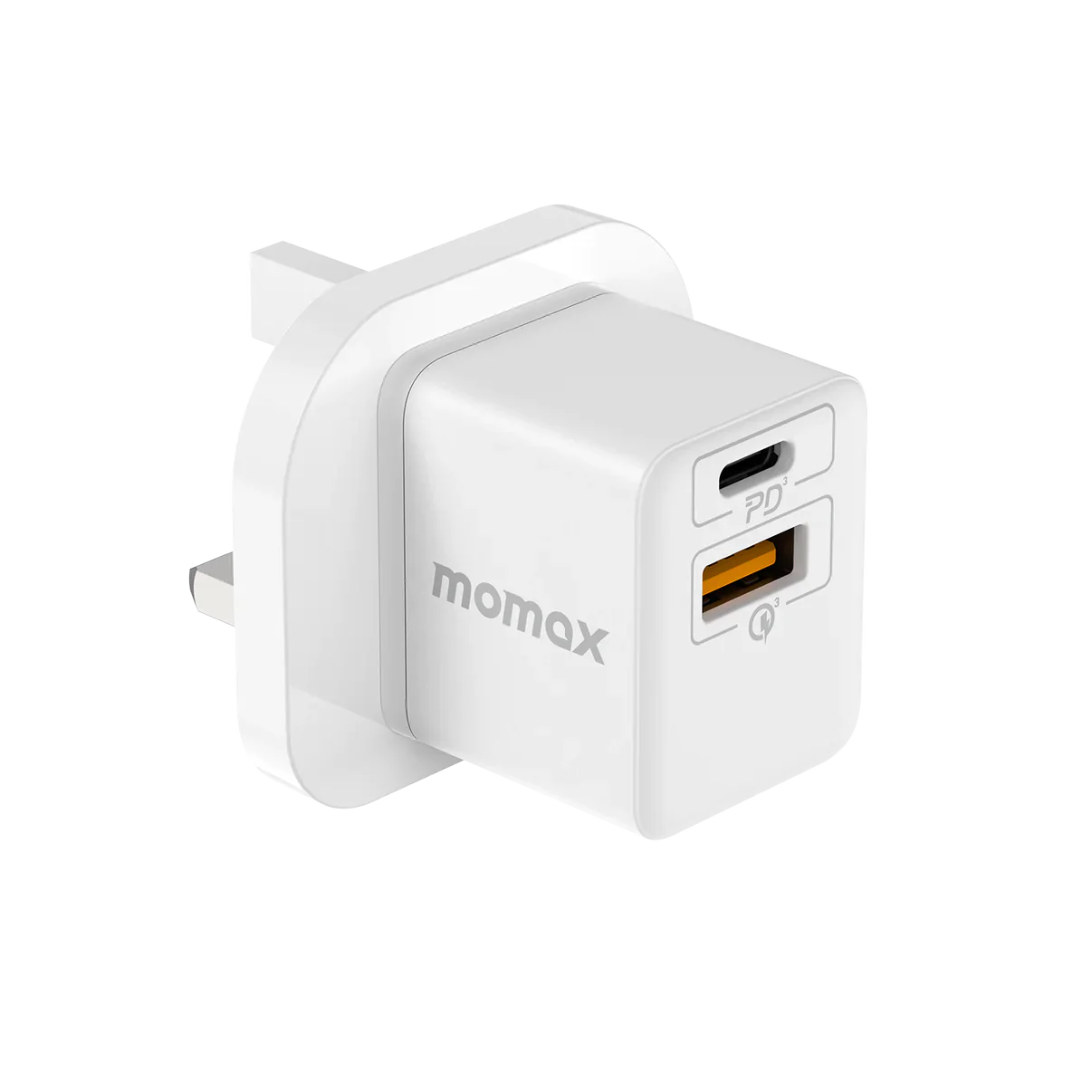 Momax One Plug 20W 2-Port Mini Charger | Dual Port Fast Charger - شاحن موماكس وان بلاج صغير بقدرة 20 واط, شاحن سريع مزدوج المنفذ
