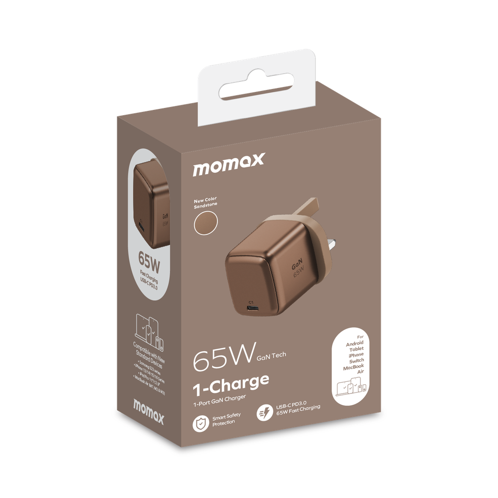 Momax Charge & Port GaN 65W USB-C Charger - شاحن موماكس جارج & بورت بقدرة 65 واط, منفذ USB-C