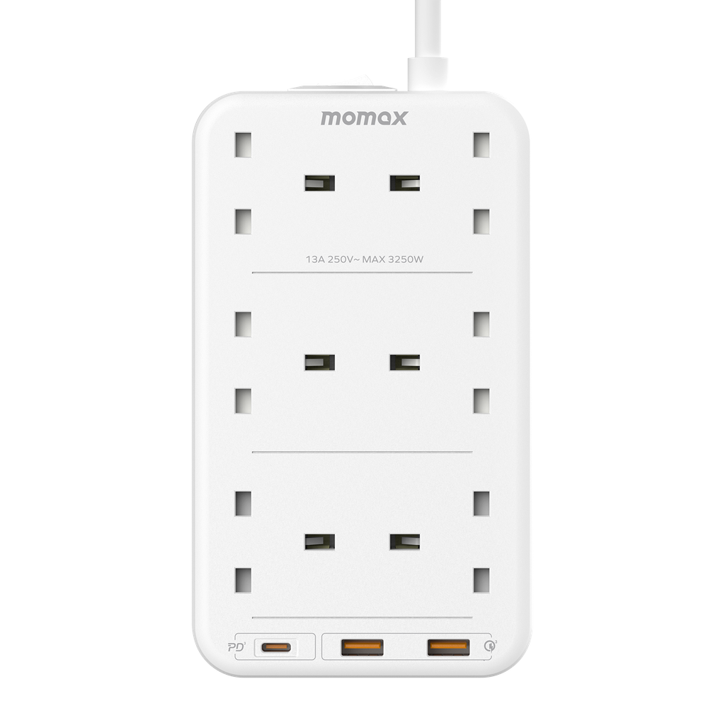 Momax ONEPLUG 6-Outlet Power Strip - مشترك كهربائي موماكس وان بلاج بـ6 منافذ طاقة