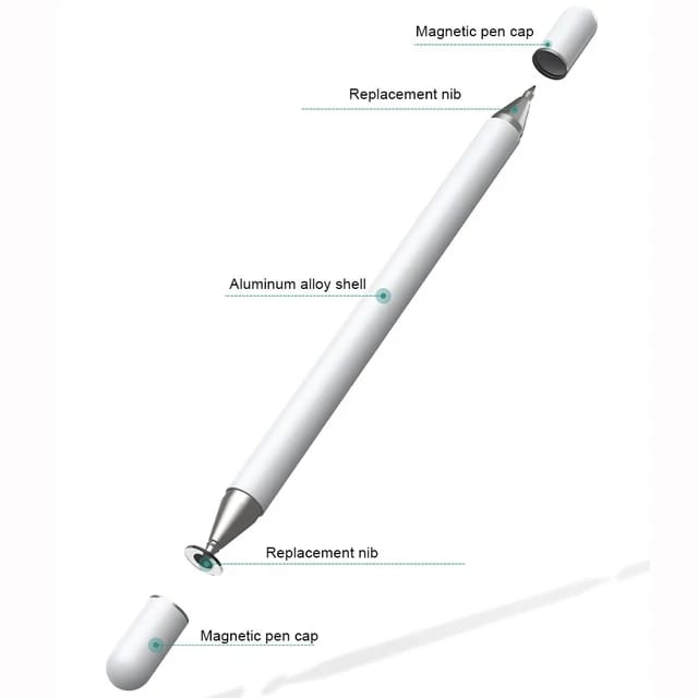 WiWU Pencil One Aluminum Alloy Touch Screen 2 in 1 Universal Stylus - قلم ويوو بشاشة تعمل باللمس 2 في 1 قلم ستايلس عالمي للهواتف الذكية