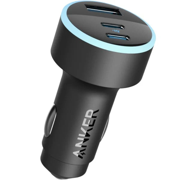 Anker 335 Car Charger 67W 2 USB-C Ports and One USB-A Port - شاحن سيارة بقدرة 67 واط بمنفذين يو اس بي سي ومنفذ يو اس بي أ