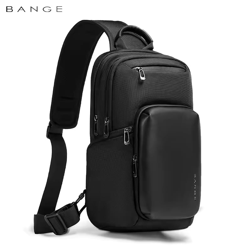 BANGE BG-7718 Men’s Waterproof Chest Sling Bag | حقيبة كتف رجالية من بانجي, ضد الماء بسعة كبيرة
