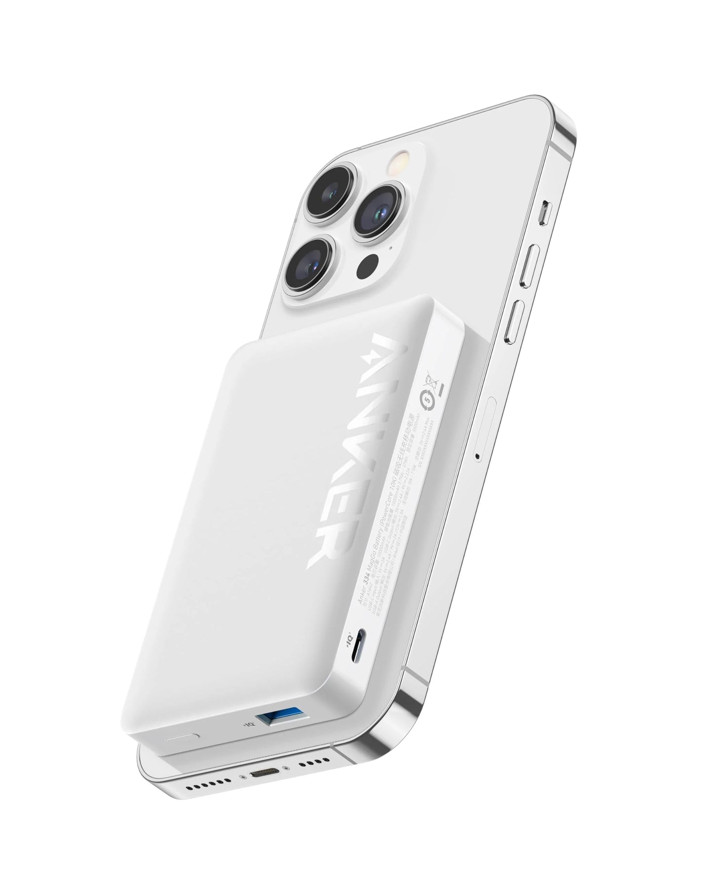 Anker Magnetic Power Bank 10,000mAh Wireless Portable Charger 20W Fast Charging Battery Pack with USB-C - انكر باور بانك مغناطيسي 10000ملي أمبير شاحن لاسلكي محمول حزمة بطارية شحن سريع 20 واط مع يو اس بي سي ماج سيف متوافق مع ماج سيف