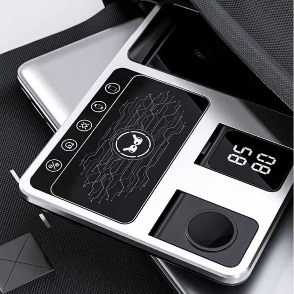 قاعدة الشحن اللاسلكية 4 في 1 من جرين لايون - رمادي | Green Lion 4 in 1 Wireless Charging Station – Gray