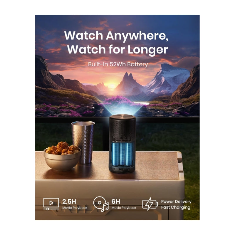 بروجكتور انكر نيبولا كابسول 3 المحمول - اسود | Anker Nebula Capsule 3 Laser Projector – Black