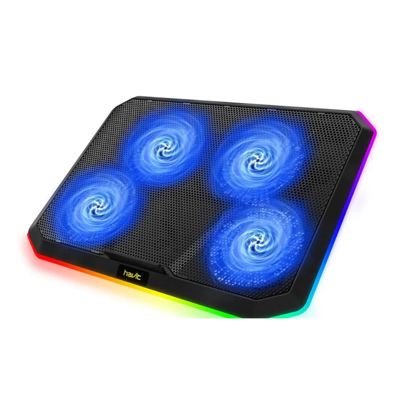 Havit F2076 Laptop Cooling Stand with RGB Lighting - قاعدة تبريد لابتوب Havit F2076 مع إضاءة RGB