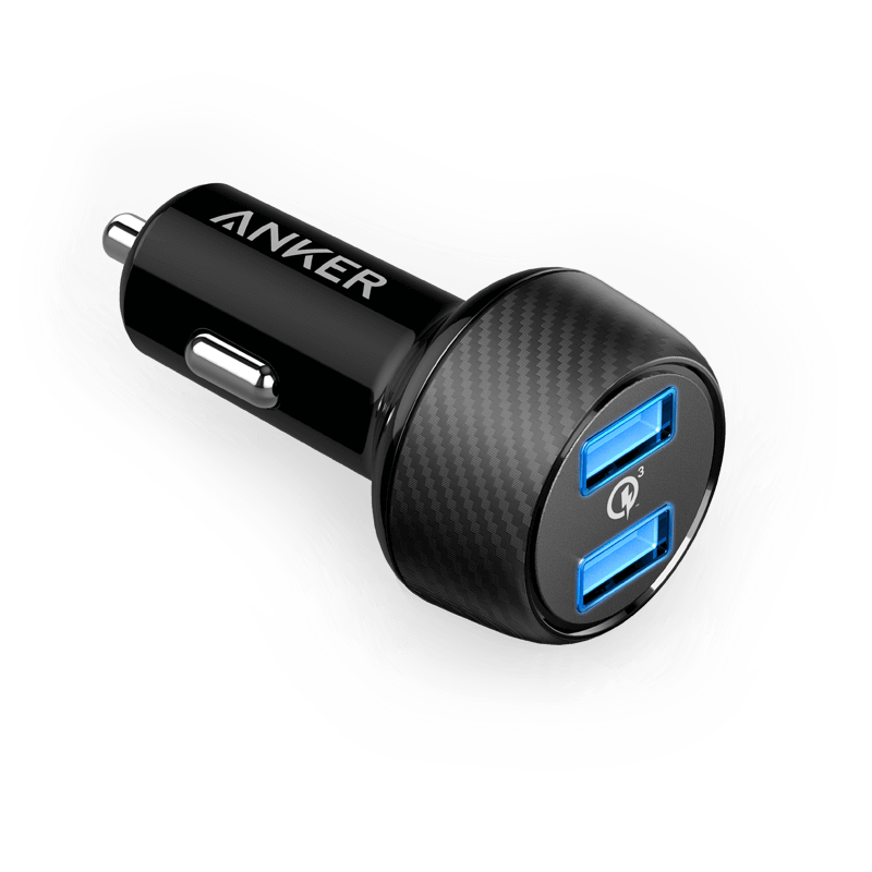 Anker Quick Charge 3.0 39W Dual USB Car Charger - شاحن سيارة أنكر سريع الشحن 3.0 39 وات بمنفذ يو اس بي مزدوج
