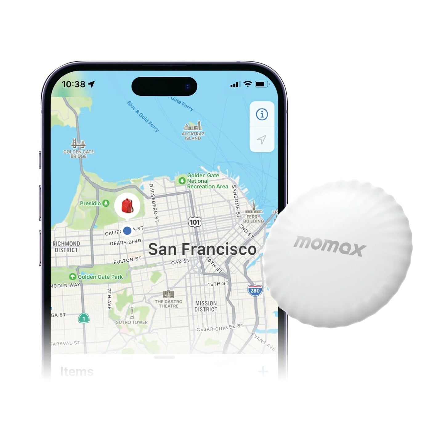 Momax PinTag Find My Tracker (4-Pack - White) - متعقب موماكس بن تاج فايند ماي تراكر, (حزمة من 4 قطع, ابيض)