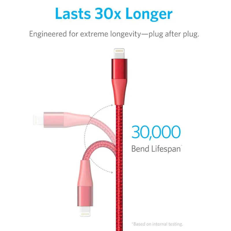 Anker Powerline+ II with lightning connector (1ft) - كيبل باورلاين لايتننغ من أنكر