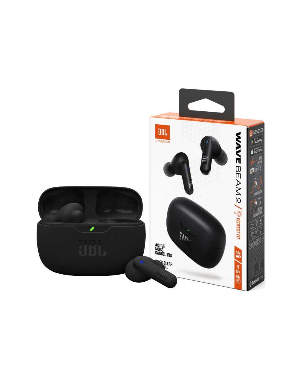 JBL Wave Beam 2 True Wireless Earbuds, Up to 40H Battery - سماعات جي بي ال ويف بيم 2 اللاسلكية داخل الاذن, بطارية تدوم حتى 40 ساعة