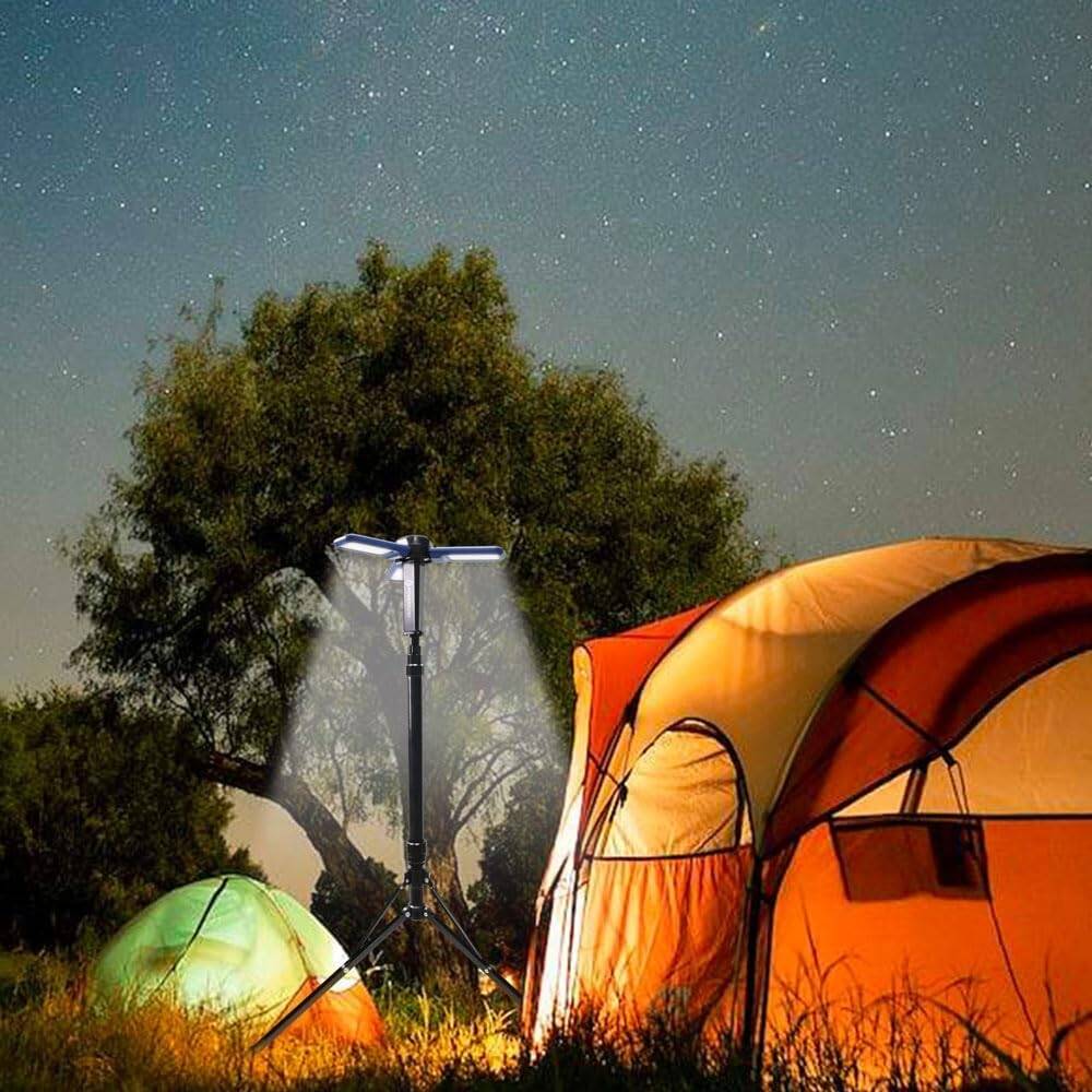 باورولوجي لمبة تخييم قابلة للطي, شحن بالطاقة الشمسية مع حامل ثلاثي القوائم مقاومة للماء - ازرق | Powerology Camping Solar Foldable Tripod LED Light IPX4  - Blue