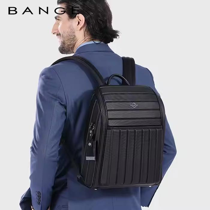 حقيبة ظهر بانجي Ys001 للاعمال مع جيب لابتوب حجم 14 انش وحامل Airtag - اسود | Bange Ys001 Backpack Bag for Office Work, For Laptop 14 Inch & iPad Tablet 12.9 Inch, Airtag Hanger – Black