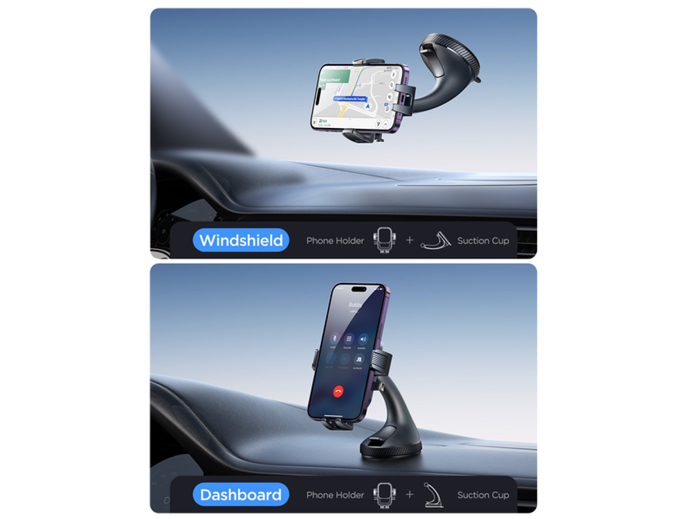 حامل هاتف للسيارة جويرووم للزجاج الامامي والداشبورد مع دوران 360 درجة | JOYROOM JR-OK6 Car Phone Mount for Windshield – 360° Rotatable