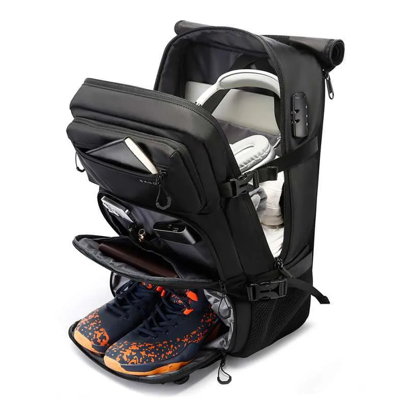 حقيبة سفر بانجي متعددة الوظائف بسعة كبيرة - اسود | BANGE Travel Bag Large Capacity Lightweight Multifunctional Luggage Bag – Black