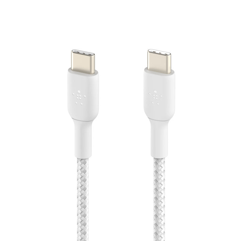 Belkin BoostCharge Braided USB-C to USB-C Cable 60W 1m 2 packs - كيبل يو اس بي سي الى يو اس بي سي بتقنية البوست شارجربقدرة 60واط بطول 1 متر