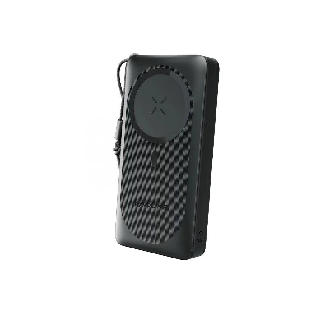 باور بانك ماك سيف بسعة 20 الف ملي امبير بقدرة 15 واط بمنفذين من راف باور - RAVPower Wireless Power bank 20000mAh 15W