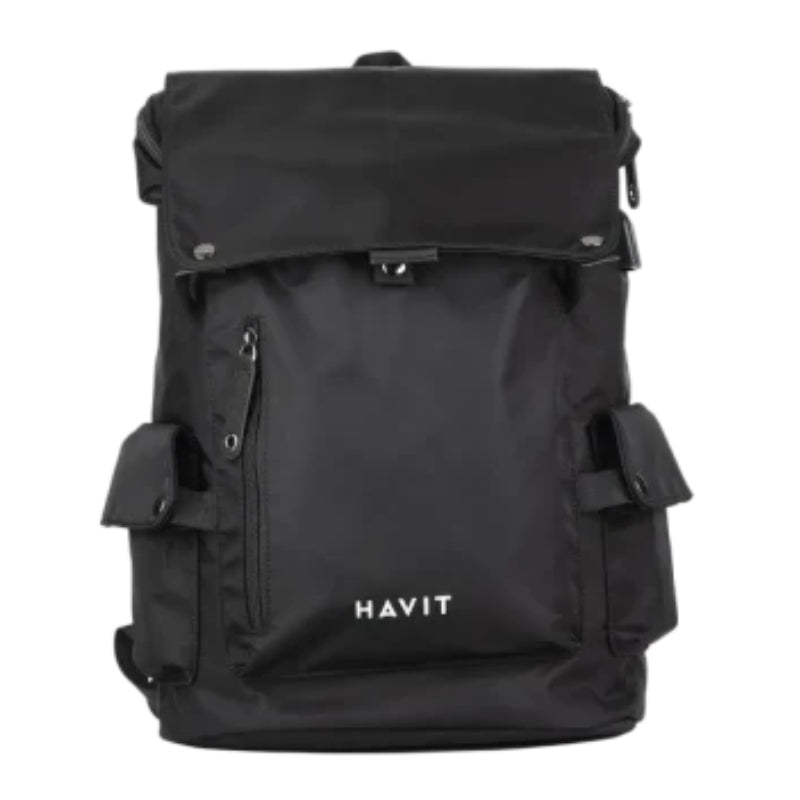 Havit H0033 Backpack with Spacious Storage - حقيبة ظهر من هافيت سوداء أنيقة ومريحة للاستخدام اليومي