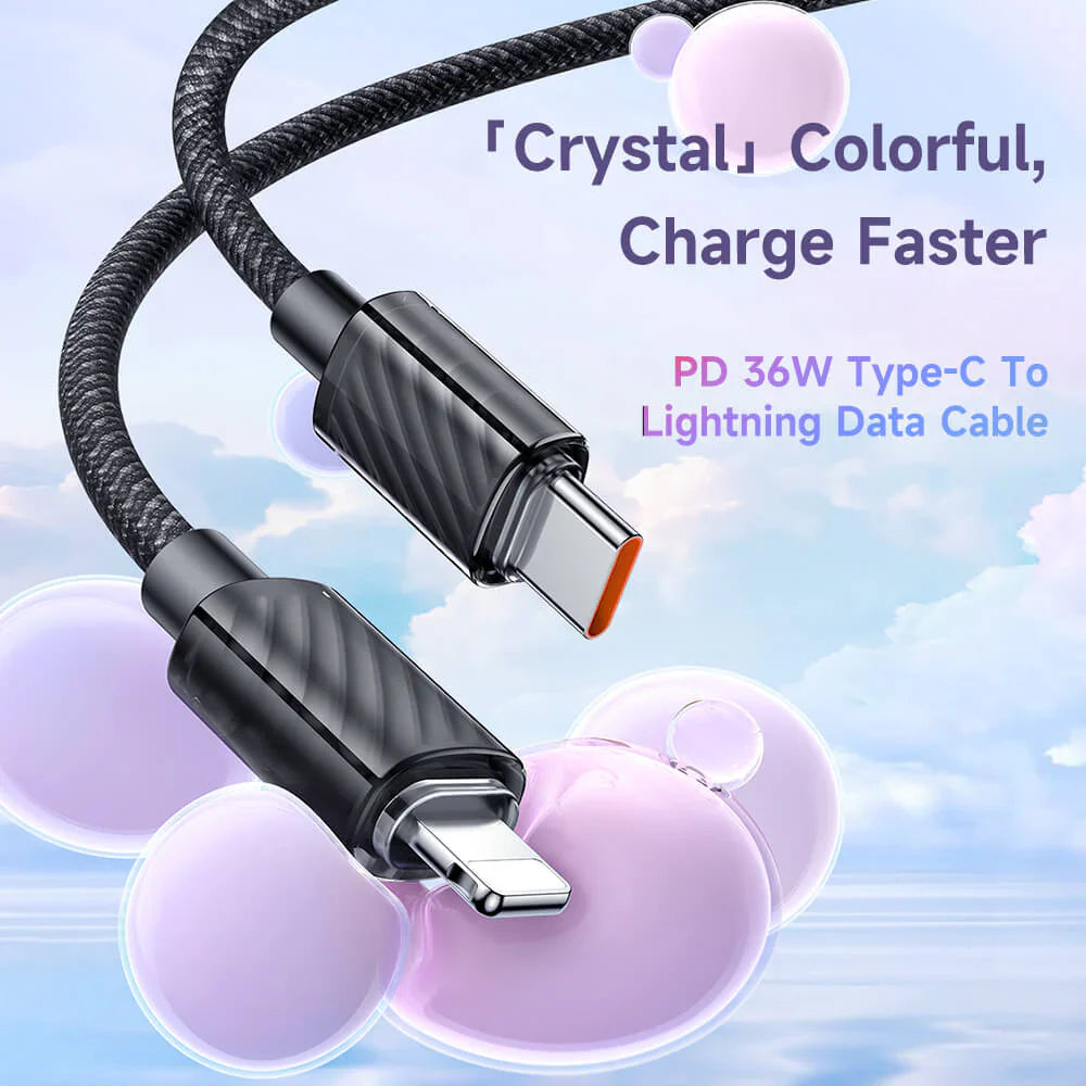 Mcdodo 36W Type-C to Lightning Cable 1.2M Dichromatic Series - كابل من مكدودو 36واط تايب سي إلى لايتننج 1.2متر سلسلة ثنائي اللون