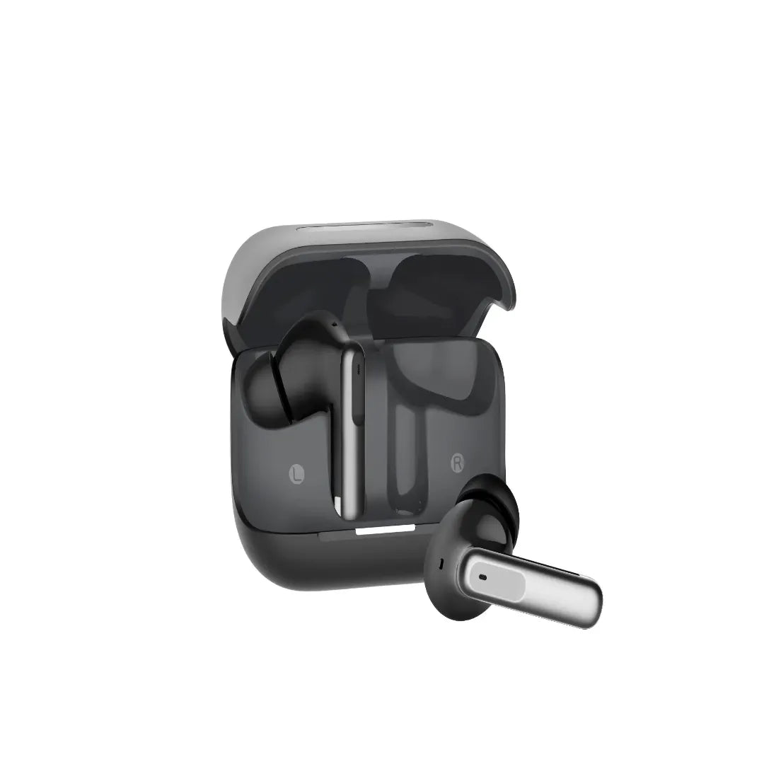 سماعات باورولوجي اللاسلكية ANC+ENC مع 6 مايكروفونات, تشغيل حتى 6 ساعات | Powerology Hybrid ANC+ENC 6Mic True Wireless Earbuds – 6H Playtime.