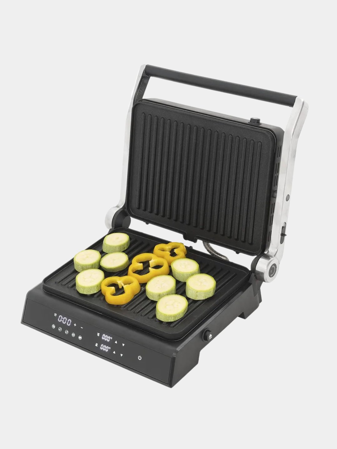 شواية بورودو لايف ستايل الرقمية بسطح زجاجي مع صفيحة قابلة للازالة بقدرة 2000 واط - اسود | Porodo LifeStyle Glasstop Digital Grill with Removable Grill Plate 2000W - Black