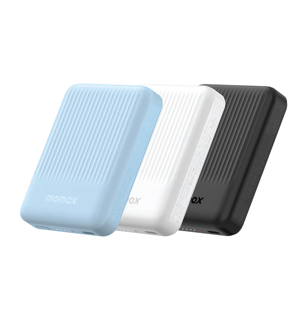 Momax Q.Mag Minimal, 5000mAh Magnetic Wireless Power Bank for MagSafe - باور بانك موماكس كيو ماج مينيمال اللاسلكي المغناطيسي متوافق مع ماج سايف, بسعة 5000 مللي امبير