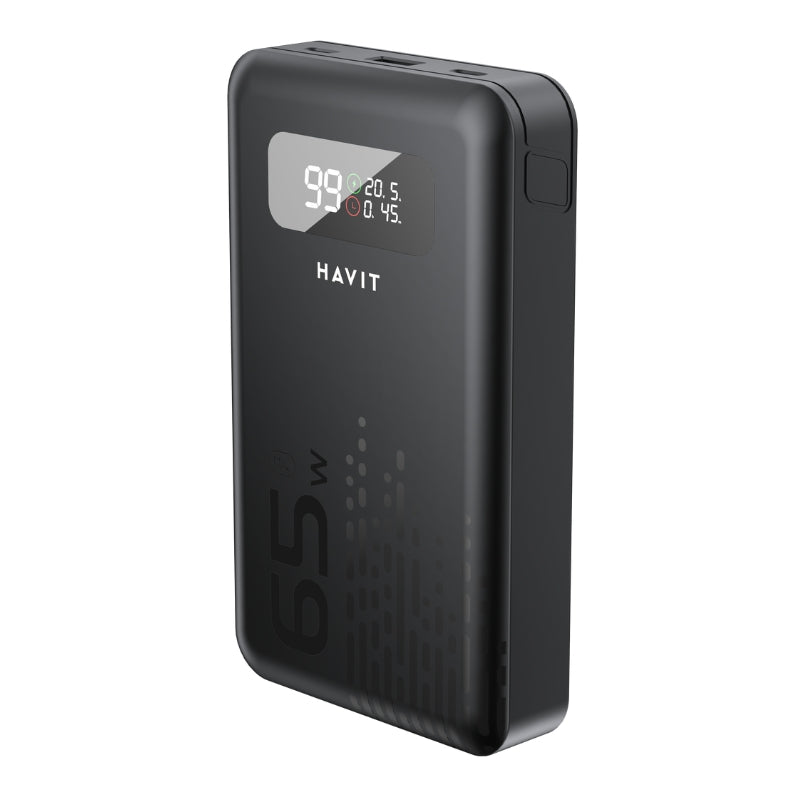 Havit PB5212 20000mAh 100W Power Bank with 2 Cables – باور بانك بسعة 2000ميلي أمبير وبقدرة 100واط مع 2كيبل من هافيت