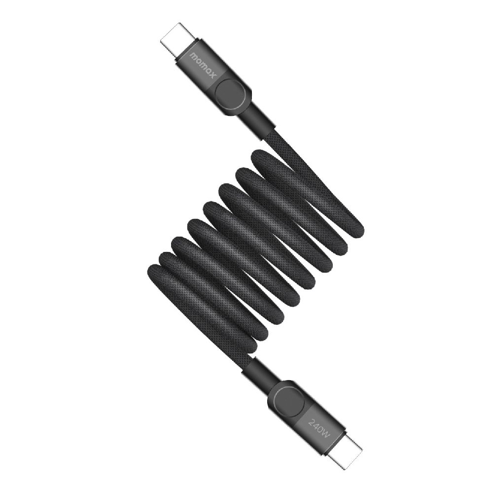 Momax Mag.Link 240W Magnetic USB‑C to USB‑C Cable, 2 m - كيبل موماكس ماج لنك المغناطيسي, USB-C الى USB-C, بقوة 240 واط, طول 2م