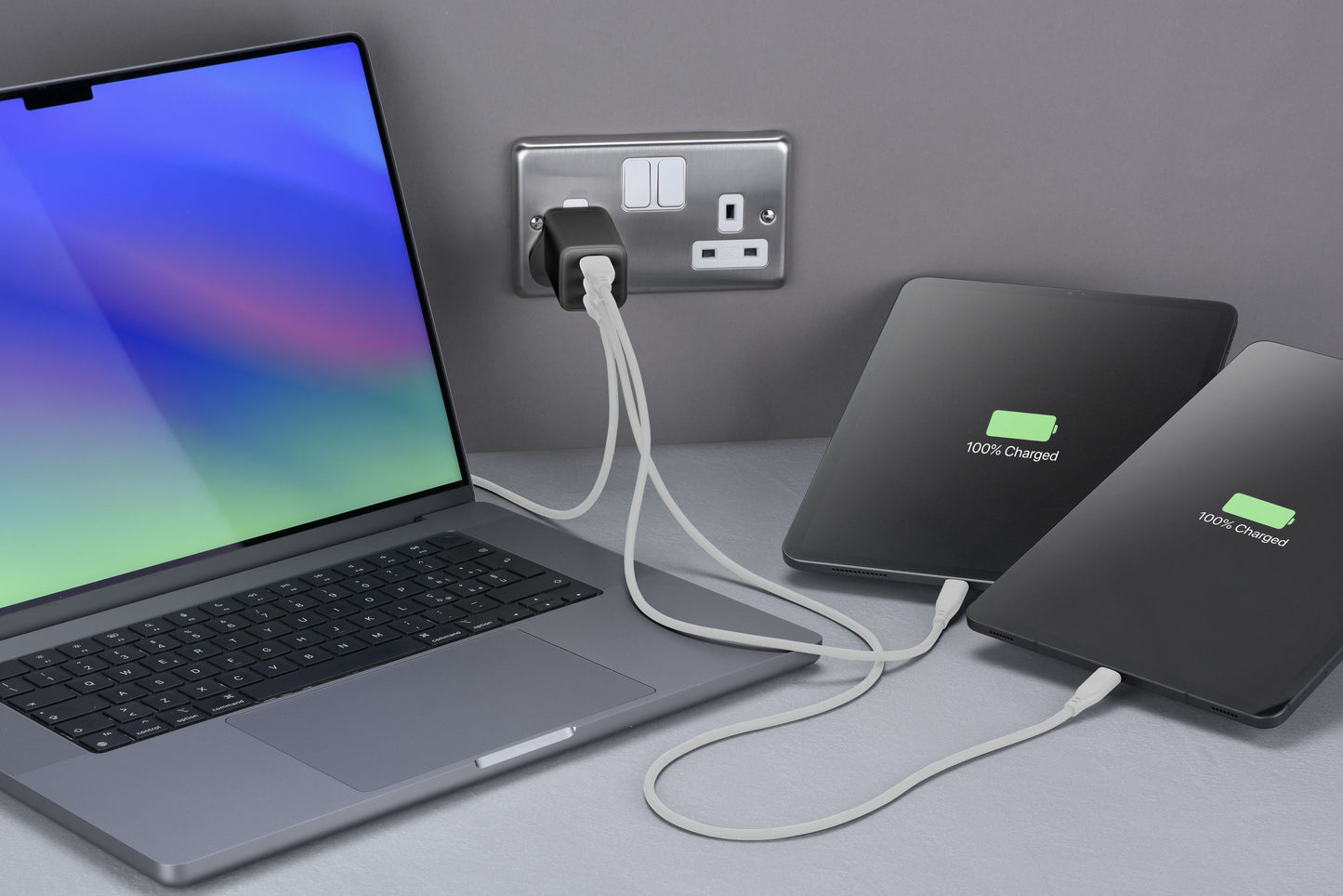 Cellularline 100W CL Wall Charger GaN Nano – Triple Port - شاحن بثلاث منافذ بقوة 100واط من