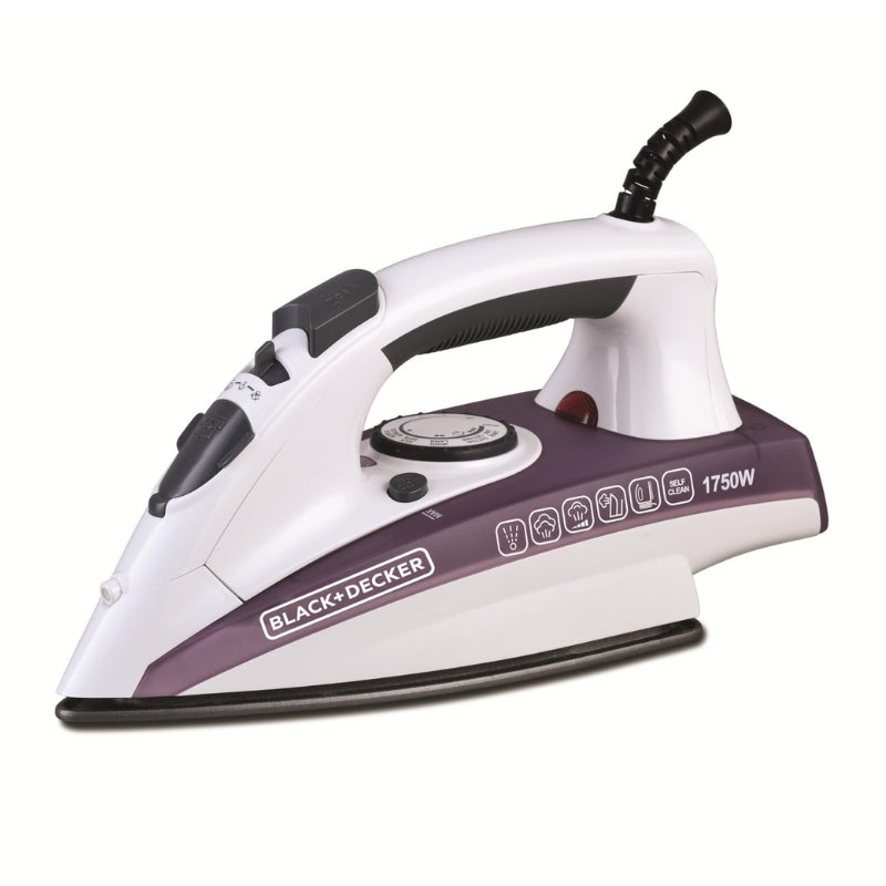 Black&Decker X1750-B5 1750W STEAM IRON WITH NONSTICK SOLEPLATE - مكواة بخار بلاك اند ديكر بقدرة 1750 واط مع قاعدة غير لاصقة