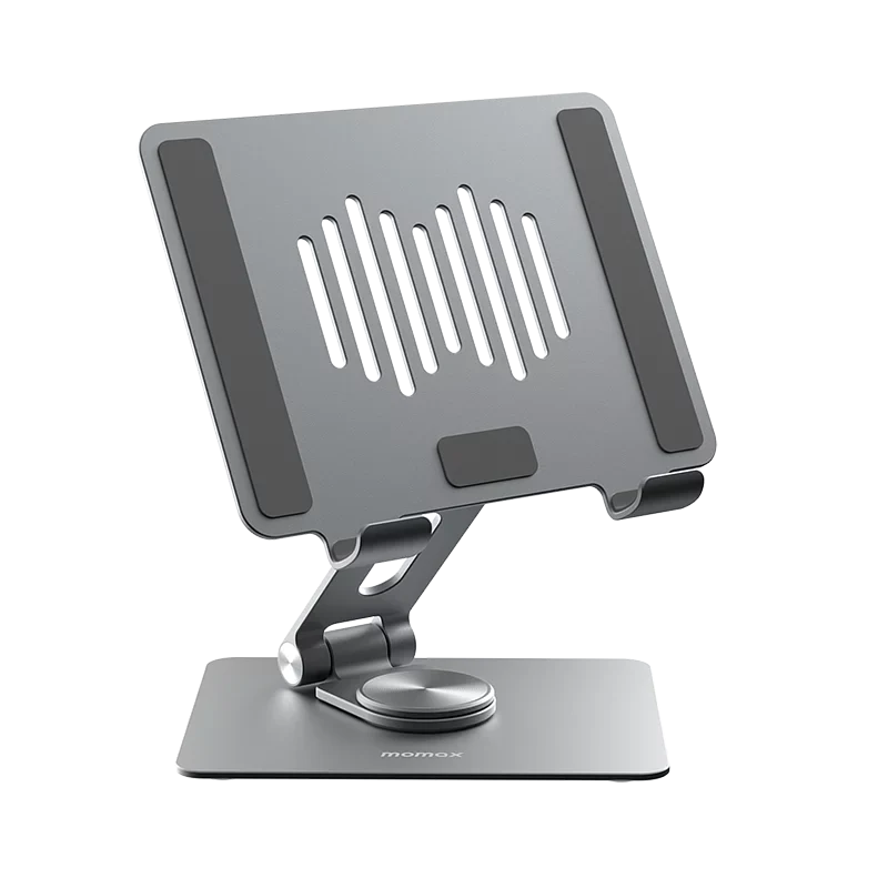 Momax Foldable Rotating Tablet Stand, Fits 10.5"–12.9" Tablets - حامل موماكس الدوار للاجهزة اللوحية, قابل للطي, متوافق مع تابلت 10.5 الى 12.9 بوصة