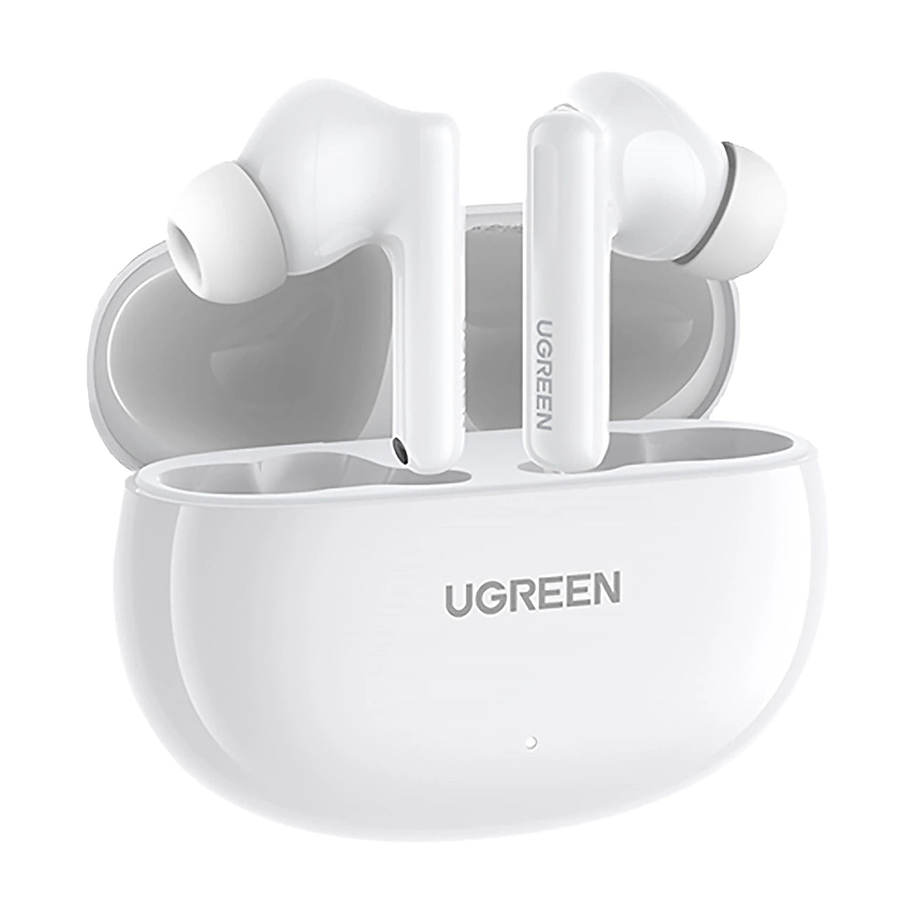 UGREEN Bluetooth V5.3 HiTune T6 Hybrid Active Noise Canceling Earbuds 30H Battery 48dB White - سماعات يوجرين هاي تيون T6 بلوتوث 5.3 إلغاء ضوضاء نشط 30 ساعة بيضاء