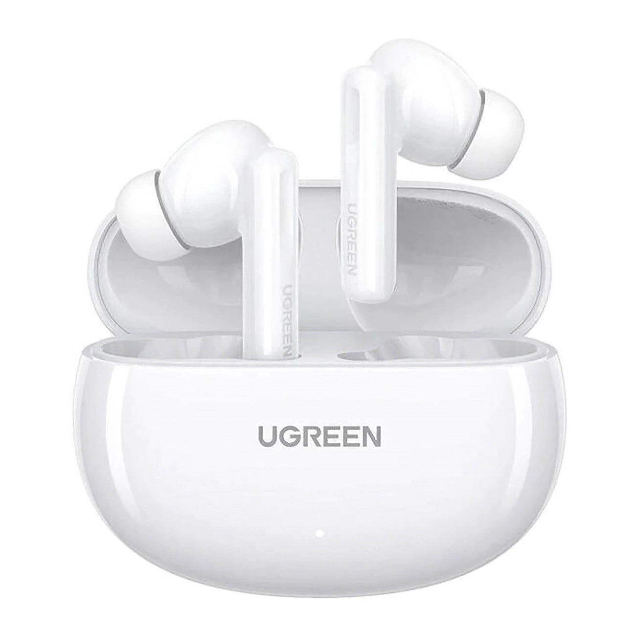 UGREEN Bluetooth V5.3 HiTune T6 Hybrid Active Noise Canceling Earbuds 30H Battery 48dB White - سماعات يوجرين هاي تيون T6 بلوتوث 5.3 إلغاء ضوضاء نشط 30 ساعة بيضاء