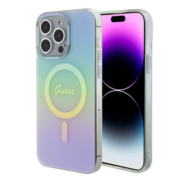 Guess IML Iridescent MagSafe Case for iPhone 15 Pro Max | كفر GUESS IML ماج سيف بتصميم متدرج لهاتف ايفون 15 برو ماكس