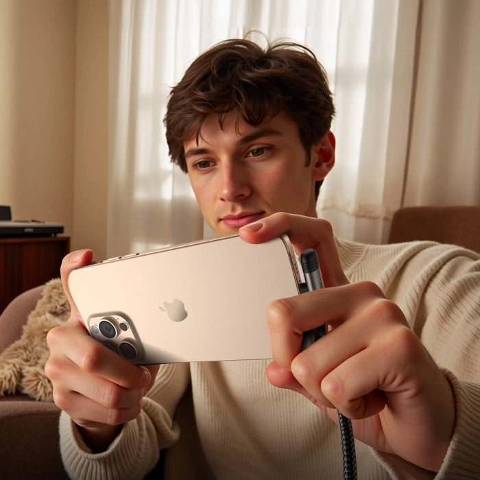 كيبل جويرووم انجوي X سيريس 90 درجة يو اس بي سي الى لايتننغ بقدرة شحن 30 واط وطول 1.2 متر | JOYROOM EnjoyX Series 90° Fast Charging Data Cable Type-C to Lightning 30W 1.2M