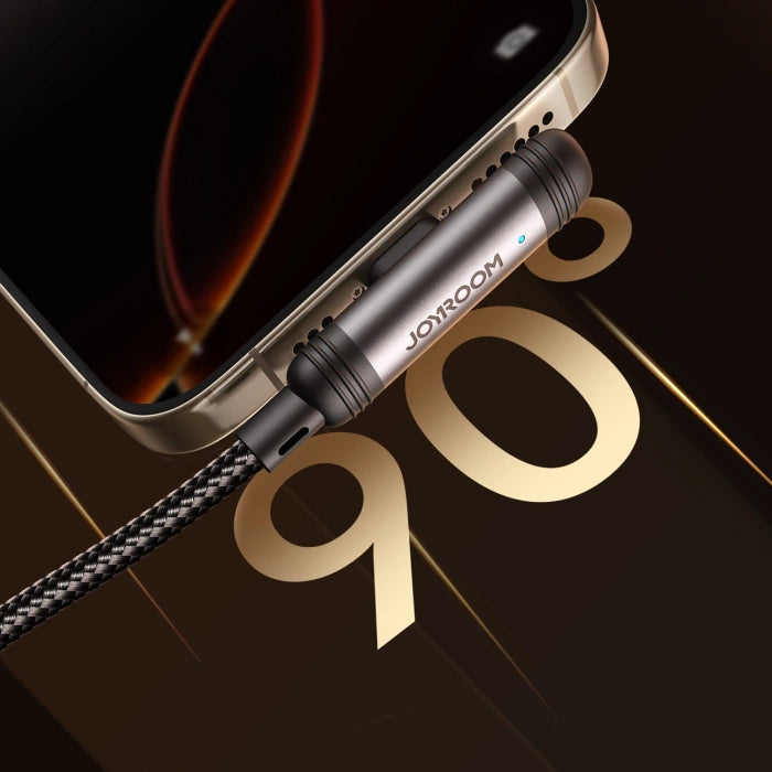 كيبل جويرووم انجوي X سيريس 90 درجة يو اس بي سي الى لايتننغ بقدرة شحن 30 واط وطول 1.2 متر | JOYROOM EnjoyX Series 90° Fast Charging Data Cable Type-C to Lightning 30W 1.2M
