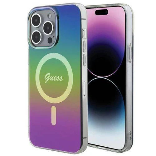 Guess IML Iridescent MagSafe Case for iPhone 15 Pro Max | كفر GUESS IML ماج سيف بتصميم متدرج لهاتف ايفون 15 برو ماكس