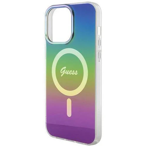 Guess IML Iridescent MagSafe Case for iPhone 15 Pro Max | كفر GUESS IML ماج سيف بتصميم متدرج لهاتف ايفون 15 برو ماكس