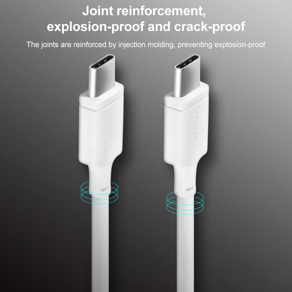 MOMAX 3A Type-C to Type-C Charging Transmission Data Cable 1M - كيبل تايب سي الى تايب سي بطول 1 متر من موماكس