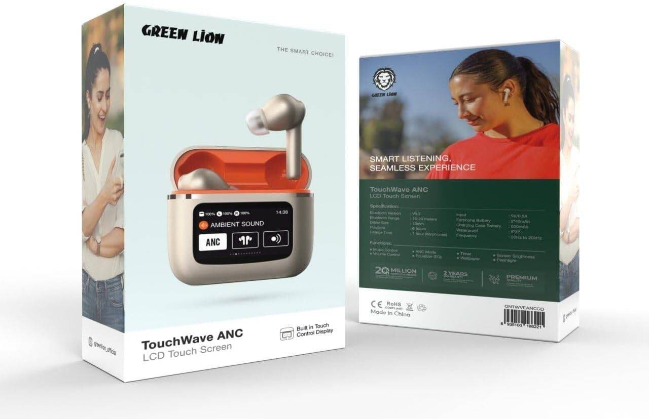 سماعات جرين لايون توتش ويف بشاشة لمس | Green Lion TouchWave ANC LCD Touch Screen