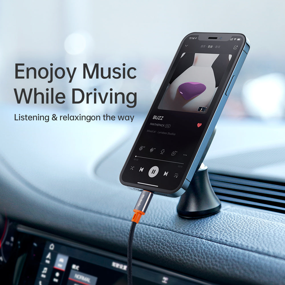 mcdodo Lightning to 3.5mm AUX Mini Jack Cable - ماكدودو كابل لايتنينج إلى 3.5 ملم أوكس ميني جاك 1.2 متر