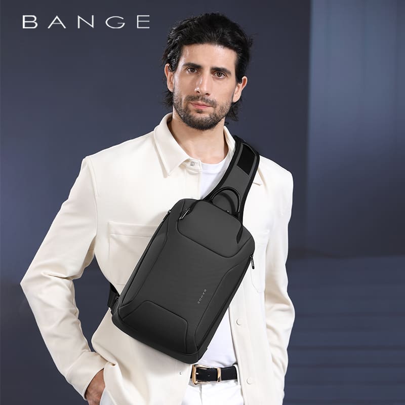 BANGE 8031 Men’s Waterproof Anti-Theft Chest Bag | حقيبة كتف رجالية من بانجي, ضد الماء ومضادة للسرقة