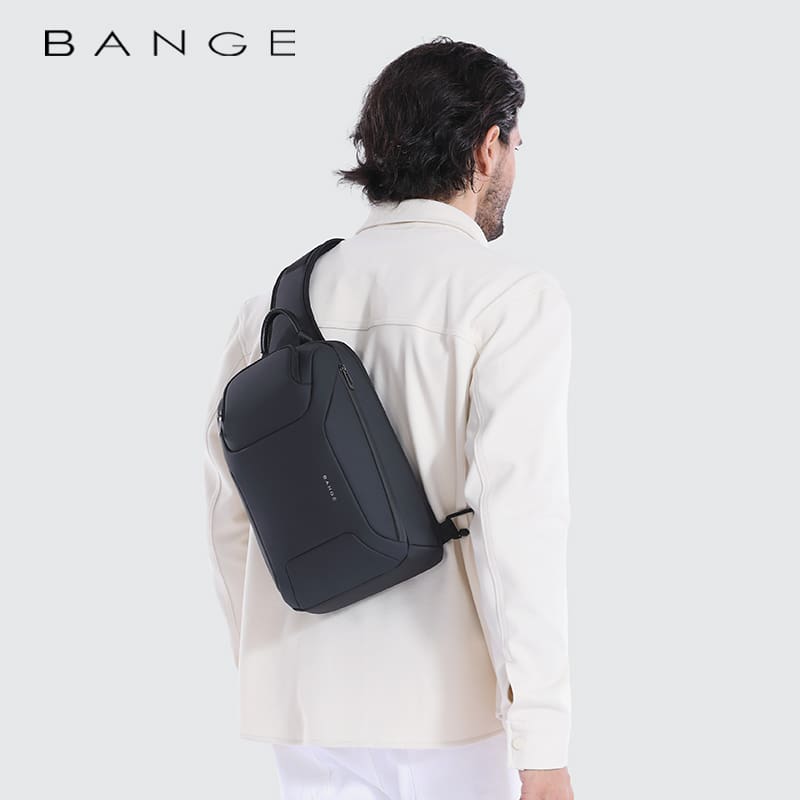 BANGE 8031 Men’s Waterproof Anti-Theft Chest Bag | حقيبة كتف رجالية من بانجي, ضد الماء ومضادة للسرقة