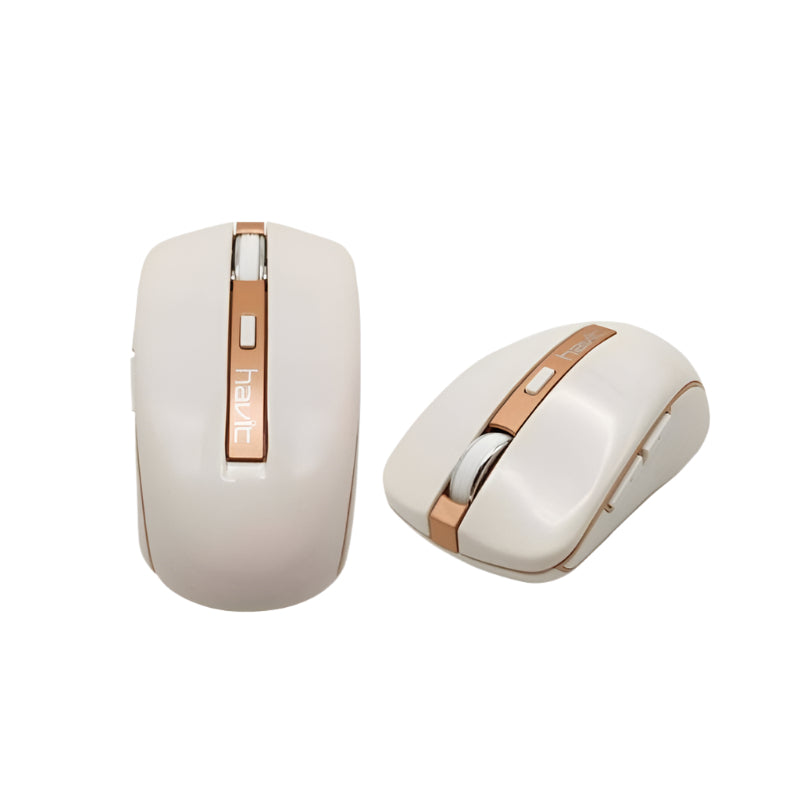 Havit Wireless Mouse 2.4GHz – Ergonomic Design with Gold Accents - ماوس من هافيت لاسلكي بتقنية 2.4GHzGHz