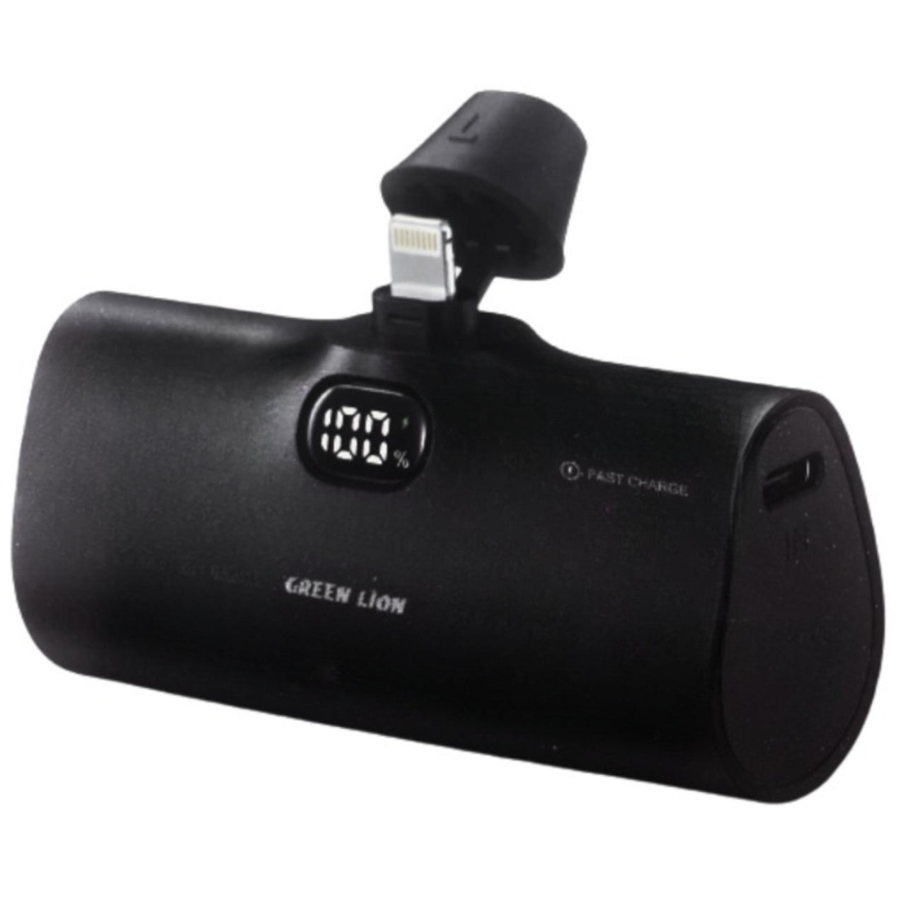 باور بانك جرين لايون ديجيتال بوكيت بسعة 5000 مللي امبير وبقدرة شحن 20 واط, منفذ لايتننغ - اسود | Green Lion Digital Pocket Power Bank 5000mAh PD 20W with Lightning Connector - Black
